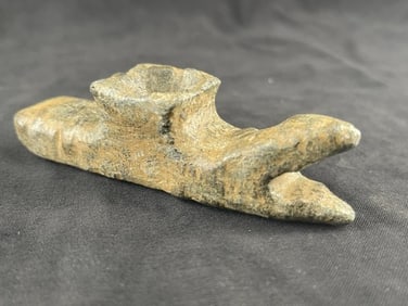 Stone Snake Effigy Pipe Indian Artifact Arrowhead