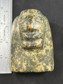 Unusual Face Effigy Bannerstone Indian Artifact Arrowhead