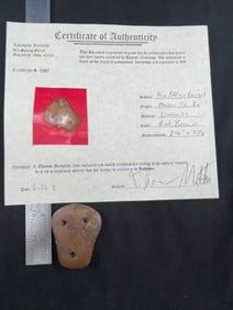 Face Effigy Gorget with Thomas Matthews COA from Mason County, Kentucky Indian Artifact Arrowhead