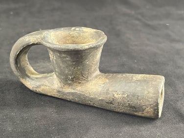 Pottery Pipe Indian Artifact Arrowhead