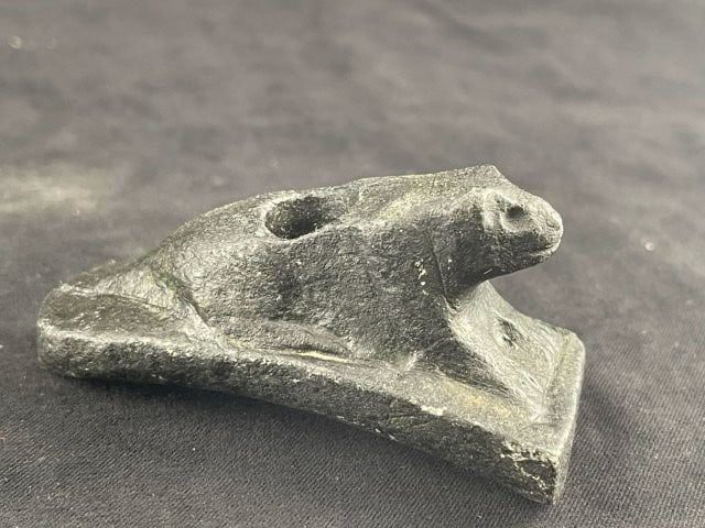 Bear Effigy Stone Hopewell Pipe Indian Artifact Arrowhead (1 of 8)
