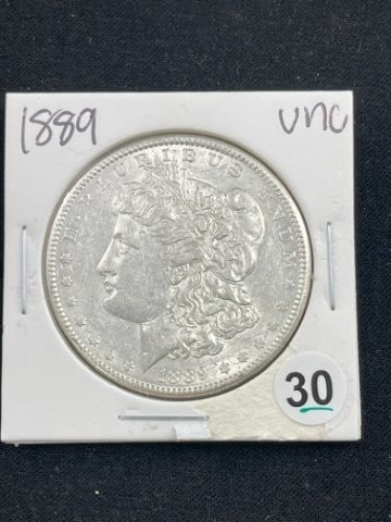 1889 UNC Morgan Silver Dollar Coin (1 of 2)