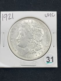 1921 UNC Morgan Silver Dollar Coin