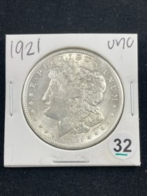 1921 UNC Morgan Silver Dollar Coin