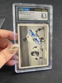 1985 Pete Rose Hand Signed Authentic Autograph CGC Graded Baseball Card