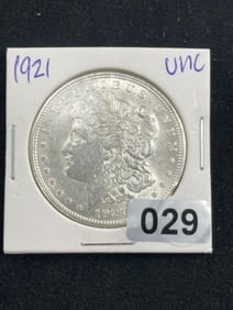 1921 UNC Morgan Silver Dollar Coin