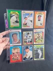 9 Assorted Mickey Mantle Baseball Cards