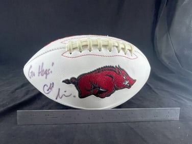 Arkansas Razorback Autographed Football