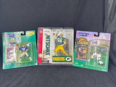 3 Football Figurines