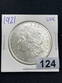 1921 UNC Morgan Silver Dollar Coin