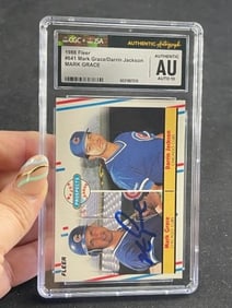 1988 Fleer Mark Grace Darrin Jackson Mark is Hand Signed Authentic Autograph Baseball Card
