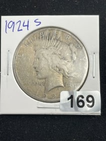 1924 S Peace Silver Dollar Coin