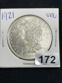 1921 UNC Morgan Silver Dollar Coin