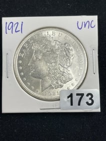 1921 UNC Morgan Silver Dollar Coin