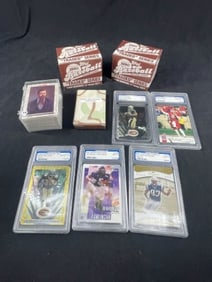 5 Graded Football Cards 2 1990 Topps Traded Sets Baseball Coca-Cola Cards & Desert Storm Cards