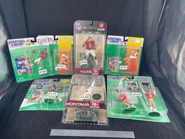 Group of Jerry Rice Joe Montana and Steve Young Figures