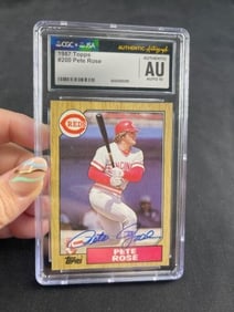 1987 Topps Pete Rose Hand Signed Authentic Autograph