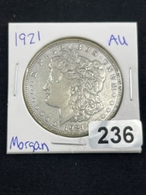 1921 AU Morgan Silver Dollar Coin