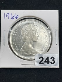 1966 Canadian Silver Dollar Coin