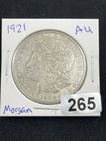 1921 AU Morgan Silver Dollar Coin