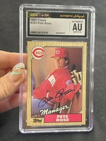 1987 Topps Pete Rose Hand Signed Authentic Autograph