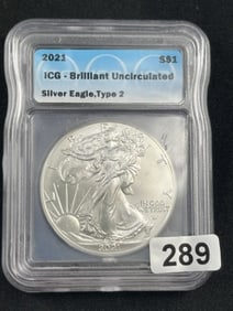 2021 UNC Silver Eagle Type II Coin