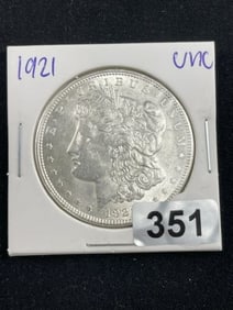 1921 UNC Morgan Silver Dollar Coin