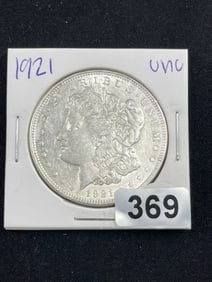 1921 UNC Morgan Silver Dollar Coin