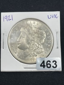 1921 UNC Morgan Silver Dollar Coin