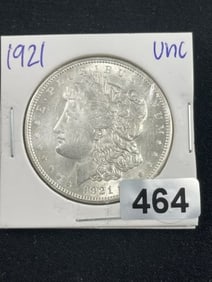 1921 UNC Morgan Silver Dollar Coin