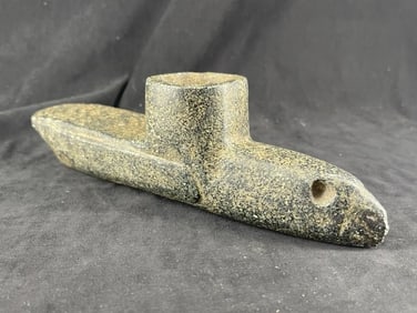 Hawk Effigy Stone Pipe Indian Artifact Arrowhead