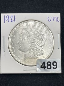 1921 UNC Morgan Silver Dollar Coin