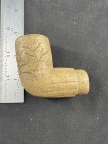 Engraved Stone Pipe Indian Artifact Arrowhead