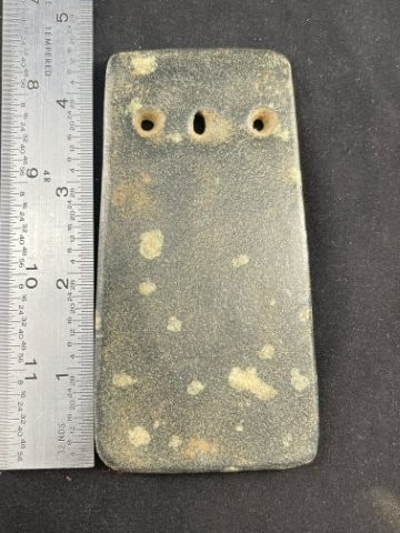 Gorget Indian Artifact Arrowhead: KEY WORDS: INDIAN ARTIFACT ARTIFACTS ARROWHEAD ARROWHEADS NATIVE AMERICAN MISSISSIPPIAN QUAPAW CADDO POTTERY COINS MORGAN DOLLAR PEACE DOLLAR SILVER COINS Arkansas. Now taking in consignments for pre-