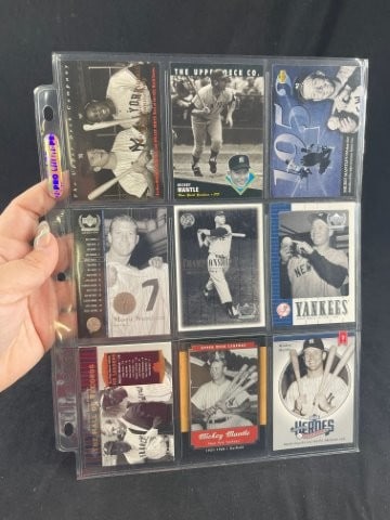 9 Mickey Mantle Baseball Cards (1 of 2)