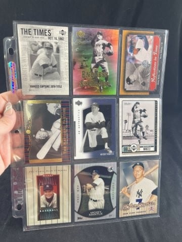 9 Mickey Mantle Baseball Cards (1 of 2)
