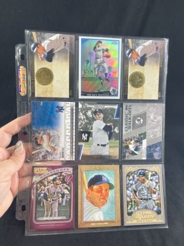 9 Mickey Mantle Baseball Cards (1 of 2)