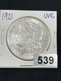 1921 UNC Morgan Silver Dollar Coin
