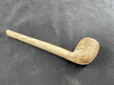Engraved Trade Pipe Indian Artifact Arrowhead
