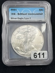 2021 UNC Silver Eagle Type II Coin