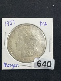 1921 AU Morgan Silver Dollar Coin