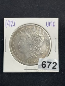1921 UNC Morgan Silver Dollar Coin