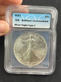 2021 UNC Silver Eagle Type II Coin