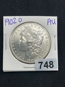 1902 AU Morgan Silver Dollar Coin