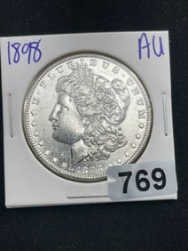 1898 AU Morgan Silver Dollar Coin