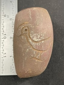 Engraved Bird Effigy Stone Pipe Indian Artifact Arrowhead