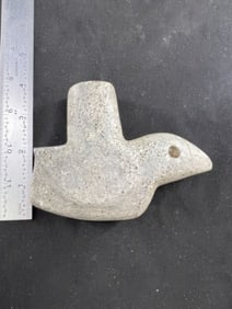 Hawk Effigy Stone Pipe