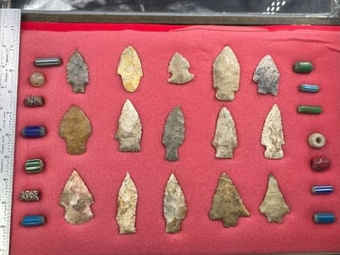 Group of nice Arrowheads & Chevron Beads frame NOT included