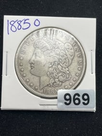 1885 O Morgan Silver Dollar Coin