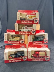 6 Budweiser Di-Cast Metal Trucks